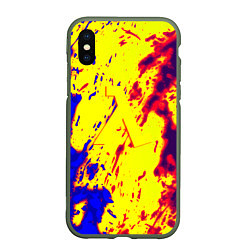 Чехол iPhone XS Max матовый Half life toxic yellow fire, цвет: 3D-темно-зеленый