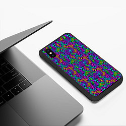 Чехол iPhone XS Max матовый Multicolored stripes, цвет: 3D-черный — фото 2