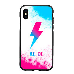 Чехол iPhone XS Max матовый AC DC neon gradient style