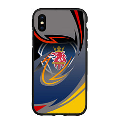 Чехол iPhone XS Max матовый Scania логотип, цвет: 3D-черный