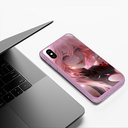 Чехол iPhone XS Max матовый Genshin Impact Яэ Мико, цвет: 3D-сиреневый — фото 2