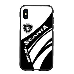 Чехол iPhone XS Max матовый Scania дальнобойщик