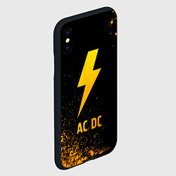 Чехол iPhone XS Max матовый AC DC - gold gradient, цвет: 3D-черный — фото 2