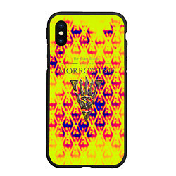 Чехол iPhone XS Max матовый The elder scrolls game yellow dragon, цвет: 3D-черный