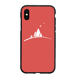 Чехол iPhone XS Max матовый Minimalistic Christmas, цвет: 3D-черный