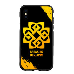 Чехол iPhone XS Max матовый Breaking Benjamin - gold gradient