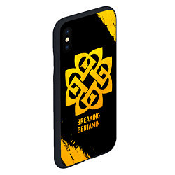 Чехол iPhone XS Max матовый Breaking Benjamin - gold gradient, цвет: 3D-черный — фото 2