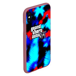 Чехол iPhone XS Max матовый GTA 6 тропики, цвет: 3D-малиновый — фото 2