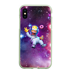 Чехол iPhone XS Max матовый Homer Simpson in space - ai art