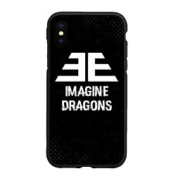 Чехол iPhone XS Max матовый Imagine Dragons glitch на темном фоне