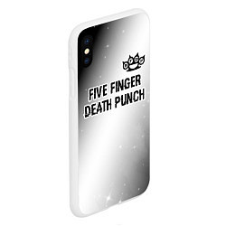 Чехол iPhone XS Max матовый Five Finger Death Punch glitch на светлом фоне пос, цвет: 3D-белый — фото 2