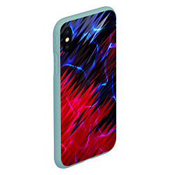 Чехол iPhone XS Max матовый Вибро волны, цвет: 3D-мятный — фото 2