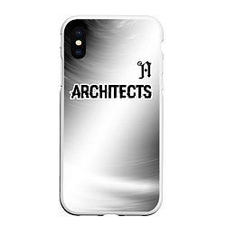 Чехол iPhone XS Max матовый Architects glitch на светлом фоне посередине, цвет: 3D-белый