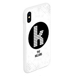 Чехол iPhone XS Max матовый The Killers glitch на светлом фоне, цвет: 3D-белый — фото 2