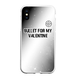 Чехол iPhone XS Max матовый Bullet For My Valentine glitch на светлом фоне пос, цвет: 3D-белый