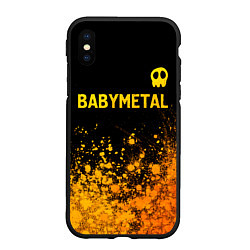 Чехол iPhone XS Max матовый Babymetal - gold gradient посередине