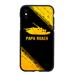 Чехол iPhone XS Max матовый Papa Roach - gold gradient