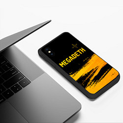 Чехол iPhone XS Max матовый Megadeth - gold gradient посередине, цвет: 3D-черный — фото 2