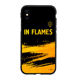 Чехол iPhone XS Max матовый In Flames - gold gradient посередине, цвет: 3D-черный