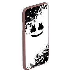 Чехол iPhone XS Max матовый Marshmello dj краски, цвет: 3D-коричневый — фото 2