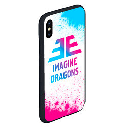 Чехол iPhone XS Max матовый Imagine Dragons neon gradient style, цвет: 3D-черный — фото 2