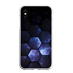 Чехол iPhone XS Max матовый Космические соты - геометрия