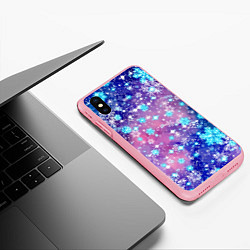 Чехол iPhone XS Max матовый Снежинки - морозный паттерн, цвет: 3D-баблгам — фото 2