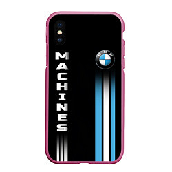 Чехол iPhone XS Max матовый BMW Premium, цвет: 3D-малиновый