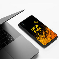 Чехол iPhone XS Max матовый Linkin Park - gold gradient посередине, цвет: 3D-черный — фото 2