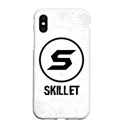 Чехол iPhone XS Max матовый Skillet glitch на светлом фоне, цвет: 3D-белый