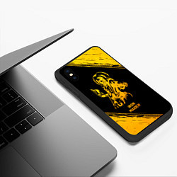Чехол iPhone XS Max матовый Iron Maiden - gold gradient, цвет: 3D-черный — фото 2