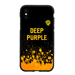 Чехол iPhone XS Max матовый Deep Purple - gold gradient посередине