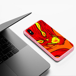 Чехол iPhone XS Max матовый Пламенный череп, цвет: 3D-баблгам — фото 2