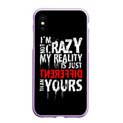 Чехол iPhone XS Max матовый I am not crazy, цвет: 3D-сиреневый