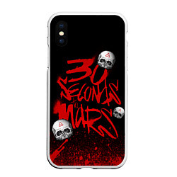 Чехол iPhone XS Max матовый Thirty seconds to mars skulls