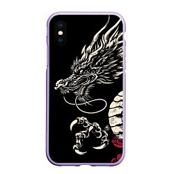 Чехол iPhone XS Max матовый Japanese dragon - irezumi - art