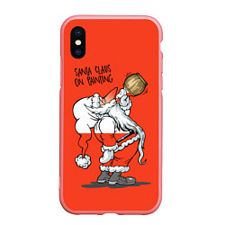 Чехол iPhone XS Max матовый Santa Claus on painting