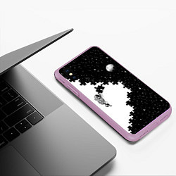 Чехол iPhone XS Max матовый Космический пазл, цвет: 3D-сиреневый — фото 2