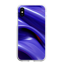 Чехол iPhone XS Max матовый Фиолетовые абстрактные волны