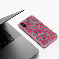 Чехол iPhone XS Max матовый Розовый серый сон, цвет: 3D-малиновый — фото 2