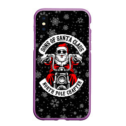 Чехол iPhone XS Max матовый Sons of Santa Claus north pole chapter, цвет: 3D-фиолетовый