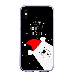 Чехол iPhone XS Max матовый Happy ho ho ho to you, цвет: 3D-светло-сиреневый