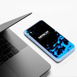 Чехол iPhone XS Max матовый Detroit become human голубая кровь, цвет: 3D-голубой — фото 2