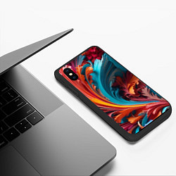 Чехол iPhone XS Max матовый Красивый яркий узорчик, цвет: 3D-черный — фото 2