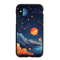 Чехол iPhone XS Max матовый Нарисованный космос