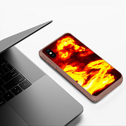 Чехол iPhone XS Max матовый Огненное безумие, цвет: 3D-коричневый — фото 2