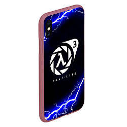 Чехол iPhone XS Max матовый Half life storm city, цвет: 3D-малиновый — фото 2