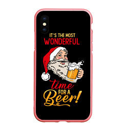 Чехол iPhone XS Max матовый It is the wonderful time for beer, цвет: 3D-баблгам