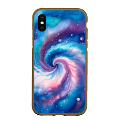 Чехол iPhone XS Max матовый Галактический тай-дай, цвет: 3D-коричневый