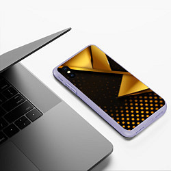 Чехол iPhone XS Max матовый Золотистая текстура абстракт, цвет: 3D-светло-сиреневый — фото 2